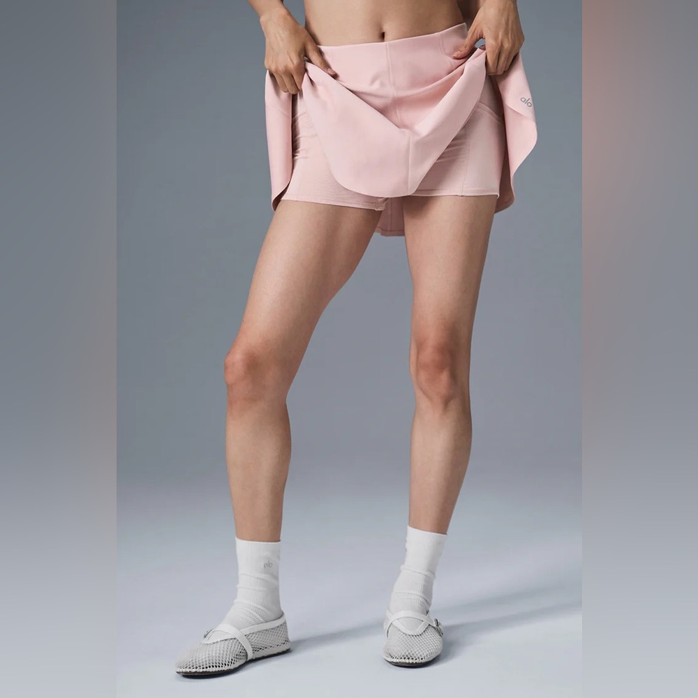 NWT Alo Yoga Airlift Down The Line Tennis Skirt Ballet Pink - Picture 4 of 9